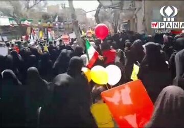 راهپیمایی با‌شکوه روز قدس با حضور فرهنگیان گلبهار 